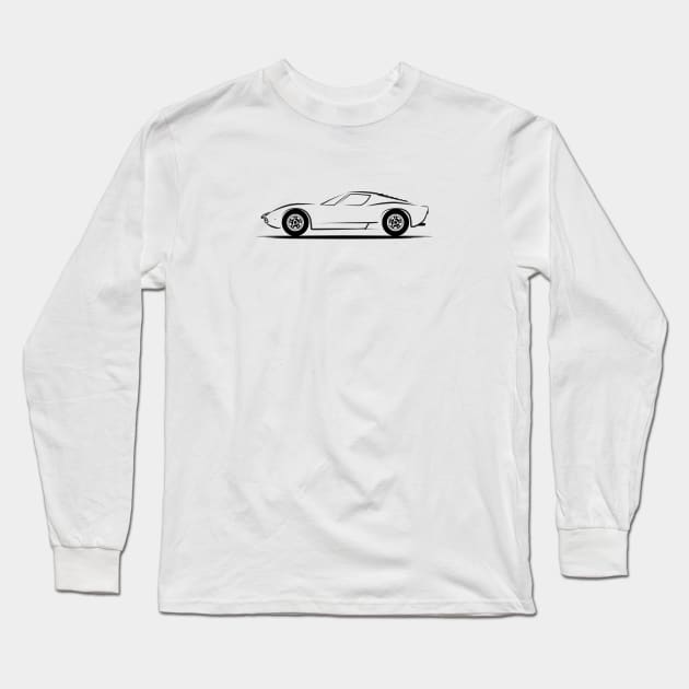 Lamborghini Miura P400 Black Long Sleeve T-Shirt by PauHanaDesign